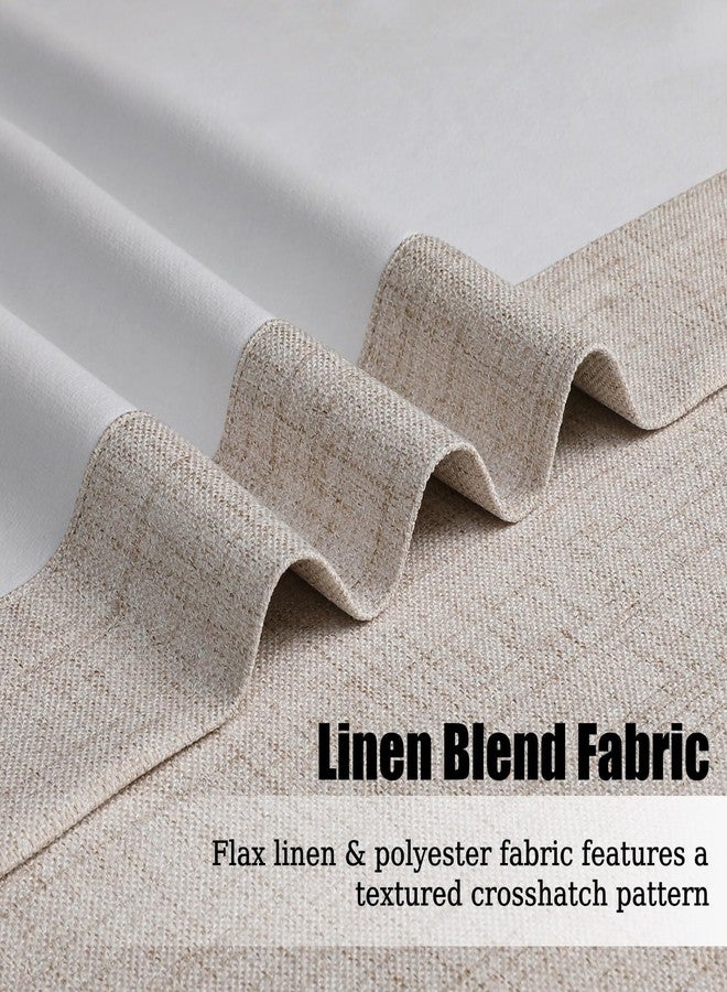 Flyfun Blackout Curtains 96 Inches Long - 2 Panels, Thermal Insulated Drapes for Living Room/Bedroom, Rod Pocket/Linen (Natural, 52W x 96L) - Image 5